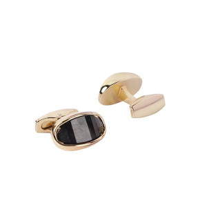 Men Black Neck Tie With Cufflinks
